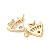 Brass Micro Pave Cubic Zirconia Pendants KK-D019-01B-G-2