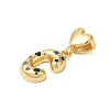 Rack Plating Brass Micro Pave Clear Cubic Zirconia Perdants KK-C067-12G-C-2