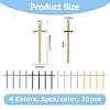 20Pcs 4 Colors 201 Stainless Steel Pendants STAS-HS0001-29-2