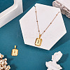 1Pc Stainless Steel Rectangle with Letter Pendants NJEW-TA0001-22I-5