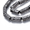Electroplated Natural Lava Rock Beads Strands G-T114-63-4