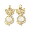 Brass Micro Pave Clear Cubic Zirconia Pendants KK-C045-12G-1