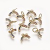 Brass Cubic Zirconia Charms LS-ZIRC-E162-14G-2