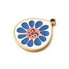 304 Stainless Steel Enamel Pendants STAS-F335-01D-2