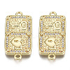 Brass Micro Pave Clear Cubic Zirconia Link ZIRC-S067-115-NF-2