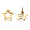 Ion Plating(IP) 304 Stainless Steel Hollow Star Stud Earrings EJEW-C118-06A-1
