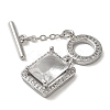 Brass Micro Pave Clear Cubic Zirconia Toggle Clasps KK-N254-87P-3