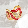 304 Stainless Steel Enamel Cuff Bangles for Women LS-BJEW-F518-03A-G-1