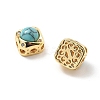 Brass Pave Synthetic Turquoise Rhombus Multi-Strand Links KK-B129-26B-01G-2