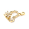 Brass Micro Pave Cubic Zirconia Rotating Pendants LS-KK-M323-01C-G-2