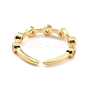 Clear Cubic Zirconia Flat Round Open Cuff Ring for Women RJEW-C018-07G-3