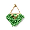 304 Stainless Steel & Glass Seed Beads Fringe Pendants PALLOY-MZ01427-02-1