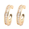 Brass with Cubic Zirconia Cuff Earrings EJEW-G362-01KCG-1