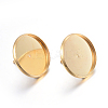 Flat Round 304 Stainless Steel Stud Earring Settings STAS-I323-18mm-G01-1