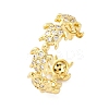 Brass Micro Pave Clear Cubic Zirconia Cuff Rings for Women RJEW-G345-01G-4