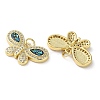 Brass Micro Pave Clear Cubic Zirconia Pendants KK-C045-44G-2