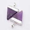 Triangle Shaped Natural Gemstone Pendants G-F0135-02P-2