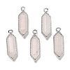Natural Rose Quartz Faceted Double Terminal Pointed Pendants G-G181-05P-01-1