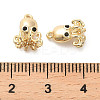 Brass Micro Pave Black Cubic Zirconia Charms KK-C054-24G-3
