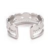 Non-Tarnish 304 Stainless Steel Oval Wrap Open Cuff Ring for Women RJEW-C025-11P-2