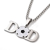 202 Stainless Steel Enamel Box Chain Sport Ball Pendant Necklaces for Men LS-NJEW-K380-01A-01-1