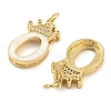 Brass Micro Pave Clear Cubic Zirconia Pendants KK-G498-01O-02-2