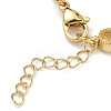 Teardrop Brass Pave Cubic Zirconia Link Chain Bracelets for Women BJEW-P385-06G-05-3