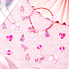 32Pcs 8 Styles Breast Cancer Pink Awareness Ribbon Theme Alloy Enamel Pendants ENAM-DC0001-75-5