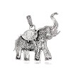 Antique Silver Plated Alloy Dyed Synthetic Turquoise Elephant Pendants LS-PALLOY-E402-01AS-2