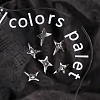 Star Alloy Rhinestone Cabochons MRMJ-WH0075-114-23-1