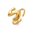 304 Stainless Steel Open Cuff Rings for Women LS-RJEW-M060-01G-19-4