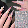 5Pcs 5 Styles Flower Pattern Self Adhesive PET Nail Art Stickers Decals MRMJ-SP0001-24-6