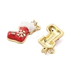 Christmas Theme Brass Micro Pave Cubic Zirconia Pendants KK-L228-30A-G-2