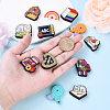 12Pcs 12 Styles Food Grade Eco-Friendly Silicone Focal Beads SIL-YW0001-54-4