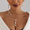 Alloy & Imitation Keshi Pearl Stick Pendant Necklaces for Women FS-WG12CEA-01-4