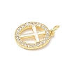 Brass Micro Pave Clear Cubic Zirconia & Enamel Pendants KK-L253-12G-03-2