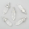 Natural Quartz Crystal Double Terminated Pointed Pendants X-G-F295-05P-1