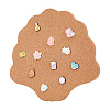 Shell Shape Wall Mounted Brooch Jewelry Display Cork Tray AJEW-WH0433-01B-1