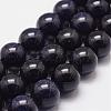 Synthetic Blue Goldstone Beads Strands G-N0178-03-12mm-1