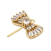 Brass Micro Pave Clear Cubic Zirconia European Dangle Charms Bails KK-P289-07G-2