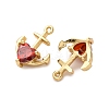 Brass Micro Pave Cubic Zirconia Pendants KK-F895-03G-2