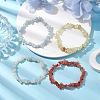 12 Constellation Natural Mixed Gemstone Chip Beaded Stretch Bracelets Sets for Women Men BJEW-JB10264-05-5
