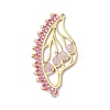 Faceted Round Natural Rose Quartz & Glass Seed Bead Pendants PALLOY-MZ00219-1