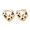 Rack Plating Brass Enamel Hoop Earrings EJEW-B062-11G-03-1