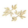 304 Stainless Steel Leaf Theme Stud Earrings For Women EJEW-B110-03G-05-2