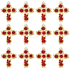 12Pcs Rack Plating Light Gold Alloy Rhinestone Pendants RELI-DC0001-01-1