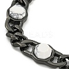 304 Stainless Steel & Natural Howlite Polygon Link Bracelets for Women BJEW-G717-16B-01-2