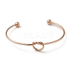 Ion Plating(IP) 304 Stainless Steel Knot Cuff Bangles for Women BJEW-M233-04RG-1