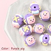 10Pcs Hand Painted Acrylic with Enamel Beads MACR-YW0003-28F-1
