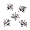 Brass Micro Pave Colorful Cubic Zirconia Connector Charms KK-E068-VB034-1